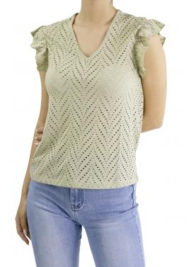 Maglia traforata con scollo a V Only